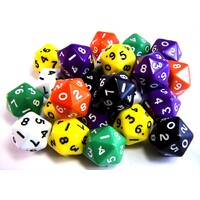 RPG Dice D20 22 mm terning - 1 stk Tilfældig farve